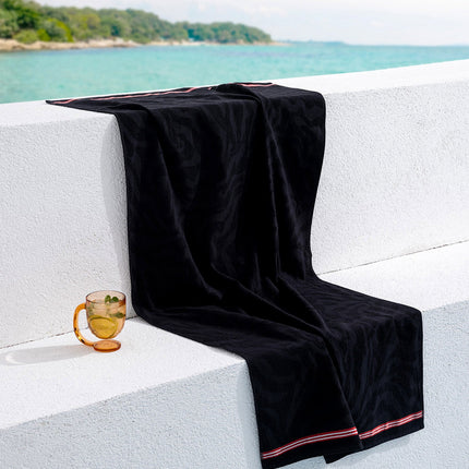 Madame Coco Saber 100% Cotton Beach Towel Black