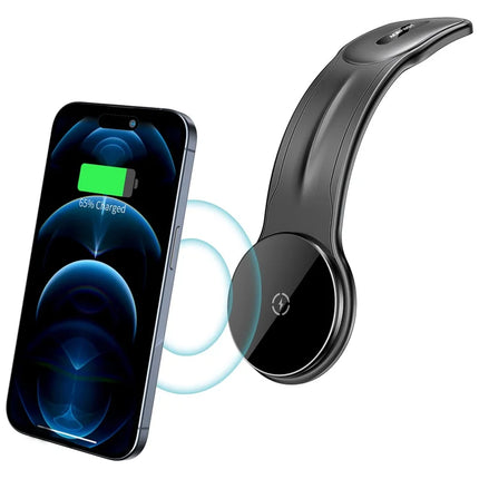 Acefast D21 Magnetic Wireless Car Charger 15W, Flexible Magic Tape Dashboard Mount, MagSafe Compatible 360° Rotation Phone Holder - Black