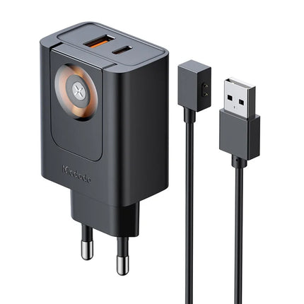 MCDODO CH-3700 2-in-1 Wireless Apple Watch + 30W Dual-Port Wall Charger EU Plug
