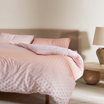 Rainger Printed Single Duvet Cover Set Powder Colour
