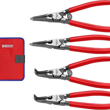 EMTOP EPLSC7411 4-Piece Circlip Pliers Set 