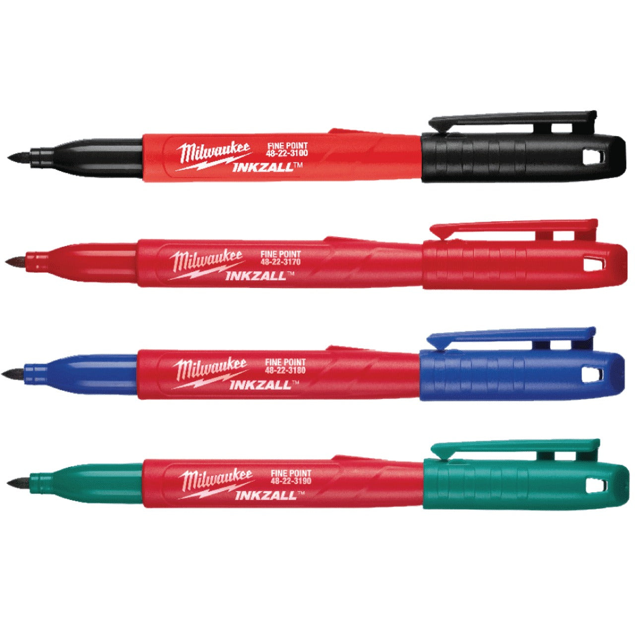 Milwaukee INKZALL™ Colored Fine Point Markers - 4 Pack Milwaukee INKZALL™ Colored Fine Point Markers - 4 Pack