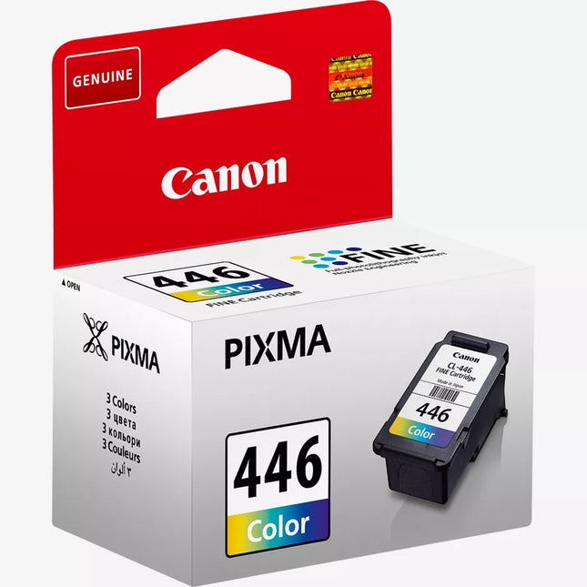 Canon CL-446 Genuine Tri-Color Ink Cartridge - Cyan, Magenta & Yellow - FINE Technology - Compatible with PIXMA MG2440, MG2540, MG2940, MG3040, TR4540