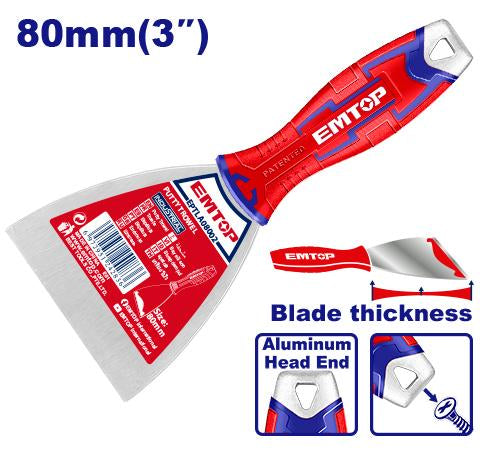 EMTOP EPTLA08002 Heavy-Duty Rubber Hand Putty Knife – 80MM