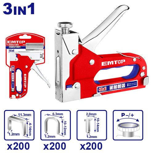 EMTOP ESGU1001 3-in-1 Manual Staple Gun