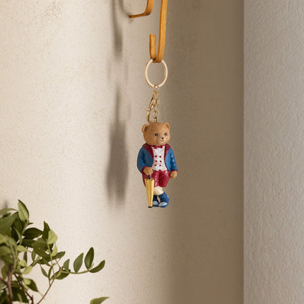 Colin Bear Keychain Navy Burgundy Charm Accessory