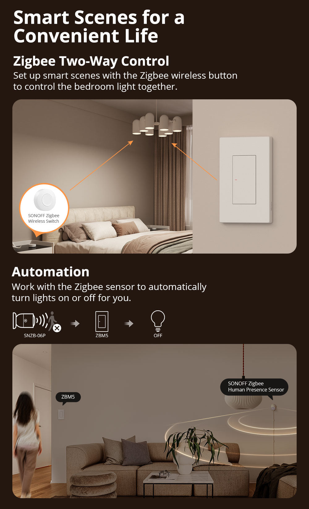 مفتاح جداري ذكي ZBM5 SwitchMan بتقنية Zigbee (مفتاح واحد، مقاس 120) مفتاح جداري ذكي ZBM5 SwitchMan بتقنية Zigbee (مفتاح واحد، مقاس 120)