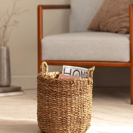 Olivia Natural Woven Basket 30 cm - Rustic Storage