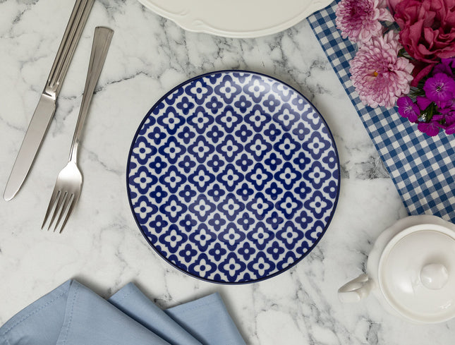 Rêve Bleu Venteux Blue Cake Plate - Ethno-Modern Design