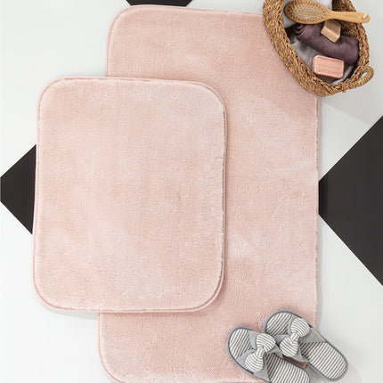 Carol 2-Piece Bath Mat Set Powder - Soft & Non-Slip