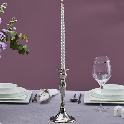 Karaca Home RENA Silver Aluminum Candle Holder 26cm