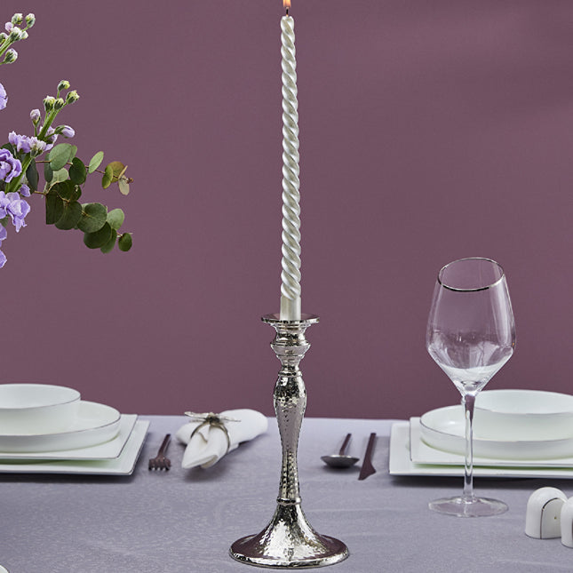 Karaca Home RENA Silver Aluminum Candle Holder 26cm