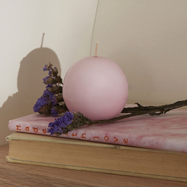 Karaca Home Ball Candle 6cm Light Pink Decorative