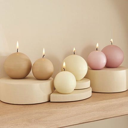 Karaca Home Ball Candle 6cm Light Pink Decorative