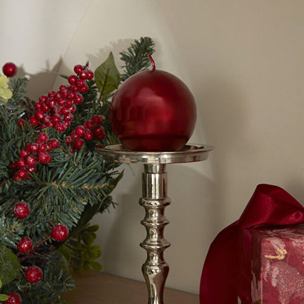 Karaca Home Red Ball Candle 7cm Decorative Sphere
