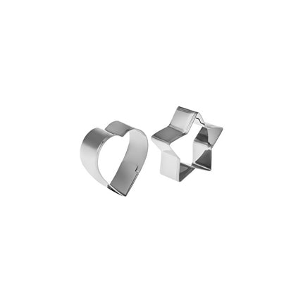 Karaca Star & Heart Cookie Cutter Set – 2 Piece Metal
