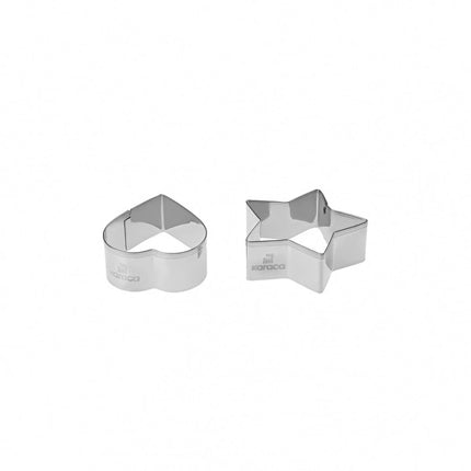 Karaca Star & Heart Cookie Cutter Set – 2 Piece Metal