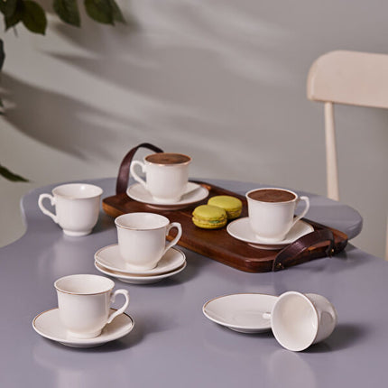 KARACA Seraf New Bone Coffee Cup Set 90ml - 6 Pieces