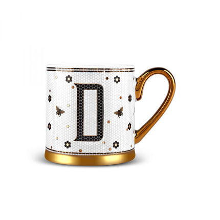 Karaca Letter D Mug 330ml White Ceramic Coffee Cup
