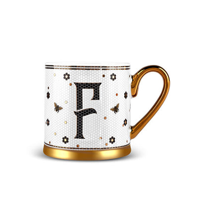 Karaca Letter F Ceramic Mug 330ml White Personalized