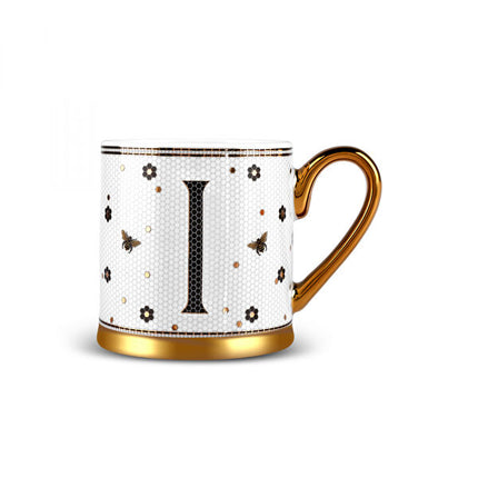Karaca Letter I Mug 330ml White Bone China Coffee Cup