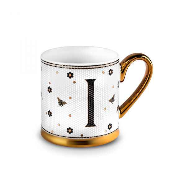Karaca Letter I Mug 330ml White Bone China Coffee Cup