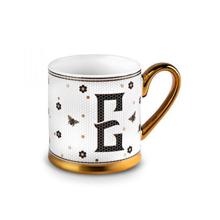 Karaca Letter E Mug 330ml White Ceramic Coffee Cup
