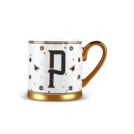 Karaca Letter P Bone China Mug 330ml White