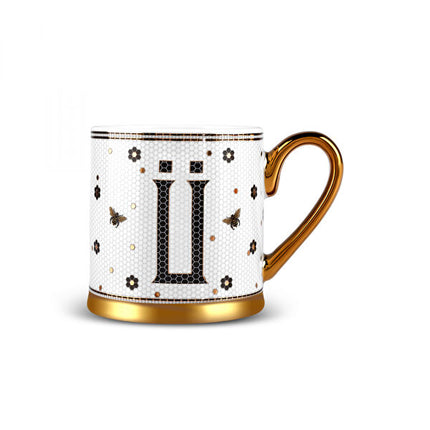 Karaca Letter U Mug 330ml White Bone China Coffee Cup