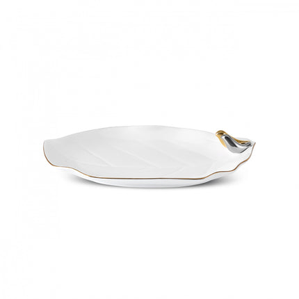 Karaca x Muge Anli Bird Oval Plate Gold 20cm Bone China