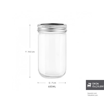 Karaca x Refika Glass Storage Jar 650ml - 3 Piece