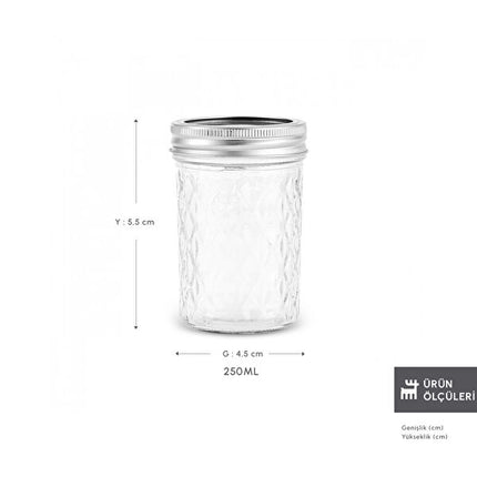 Karaca x Refika Glass Storage Jar 250ml Baklava Pattern