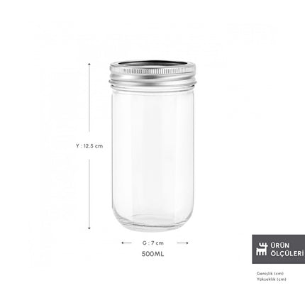 Karaca x Refika Glass Storage Jar 500ml - 3 Piece Set