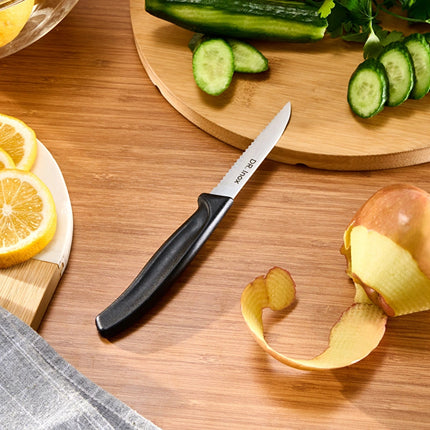 DR.INOX 19cm Serrated Paring Knife Black Stainless Steel