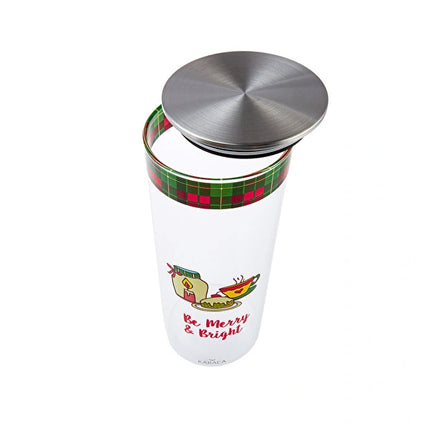 KARACA Ribbon 1380ml Glass Storage Container Red