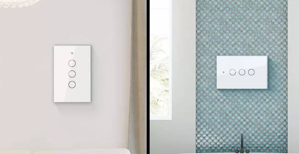 مفتاح واي فاي ذكي - 3Gang - نوع أمريكي - أبيض مفتاح واي فاي ذكي - 3Gang - نوع أمريكي - أبيض