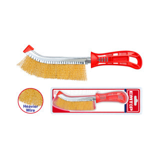 EMTOP Brass Wire Cup Brush & Poly Handle Wire Cleaning Brush EMTOP Brass Wire Cup Brush & Poly Handle Wire Cleaning Brush