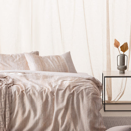 Madame Coco Sarthe Double Crep Duvet Cover - Beige