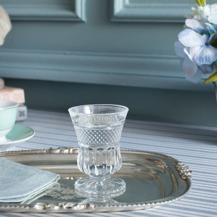 Laurent 4-Piece Footed Coffee Cup Set Crystal Design