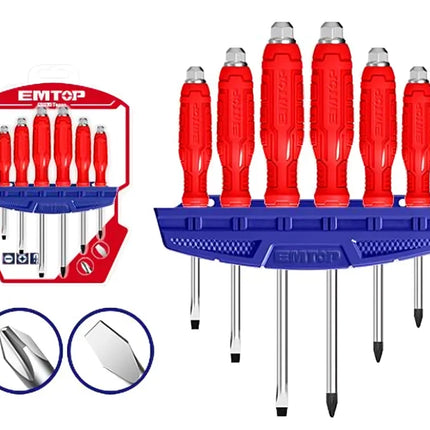 EMTOP  ESSTGT0601 – 6 Pcs Go-Through Screwdriver Set