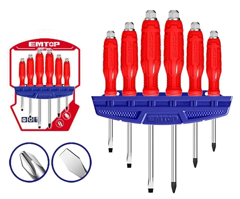 طقم مفكات مكون من 6 قطع EMTOP ESSTGT0601 طقم مفكات مكون من 6 قطع EMTOP ESSTGT0601