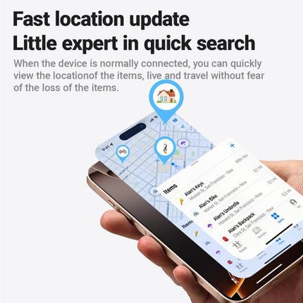 Acefast S1 Smart Bluetooth Tracker (Single Pack), Apple Find My Certified, Button-Style Anti-Lost Locator, Global Positioning & High-Decibel Alert for Keys & Luggage - Black