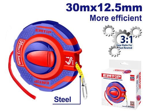 EMTOP EMTP63001 Steel Measuring Tape 30m 