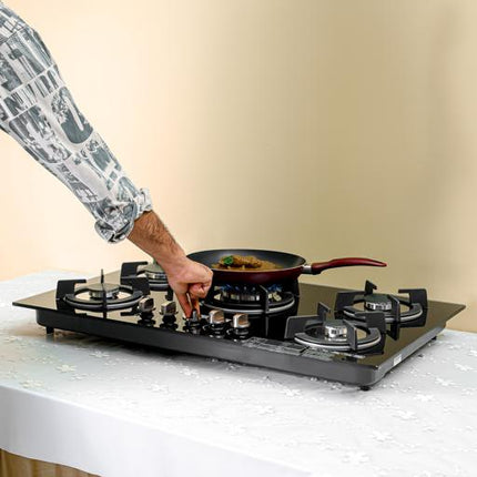 Lavina Gas Hob 90cm 5 Burner - Black