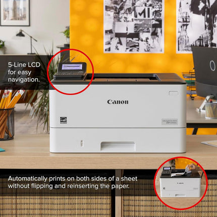 Canon i-SENSYS LBP246dw Mono Laser Printer - 40ppm High Speed - 1200 x 1200 dpi - Automatic Duplex Printing - WiFi & Cloud Connectivity - 5-Line LCD Display