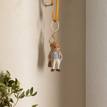 Bonny Bear Keychain – Beige & Blue Charm Accessory