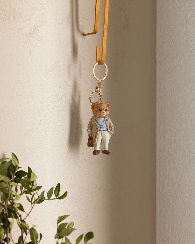 Bonny Bear Keychain – Beige & Blue Charm Accessory