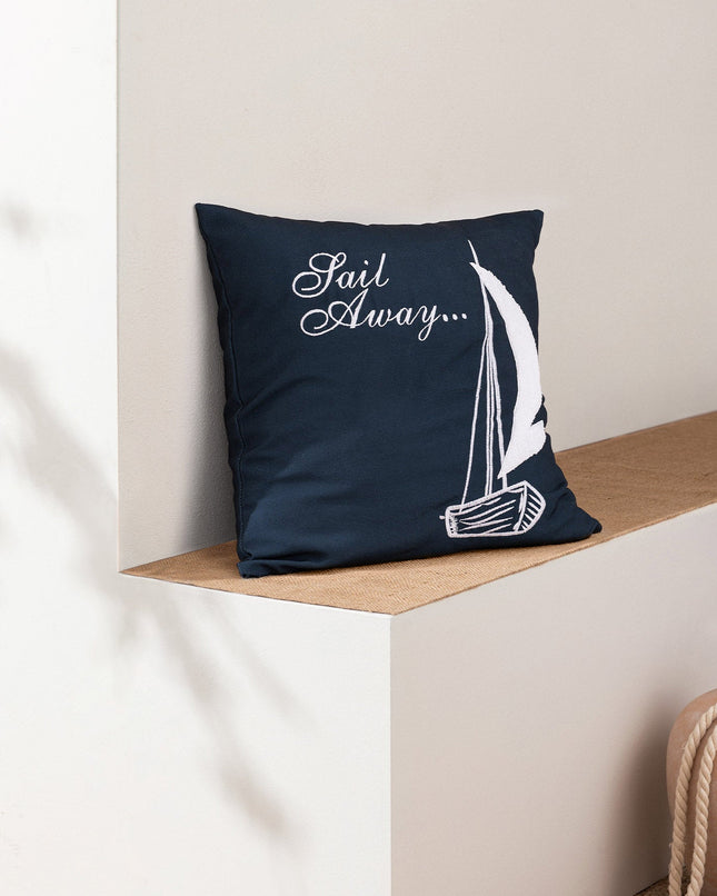 Voilier Navy Cushion Cover - Soft Textured Home Decor