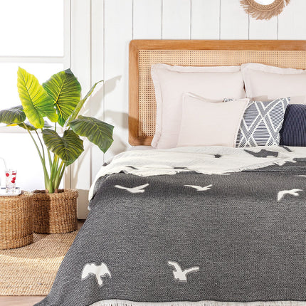 Jules Double-Size Bedspread in Anthracite Grey