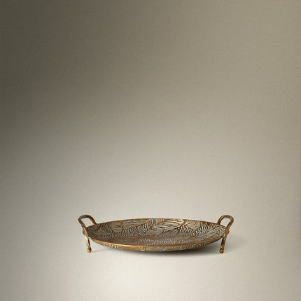 Eliza Copper Finish Metal Serving Tray 36x34cm